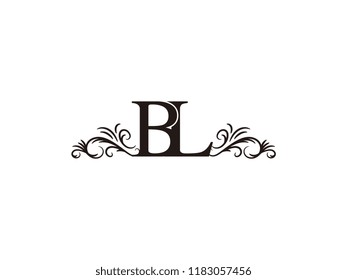 Vintage initial letter logo BL couple wedding name