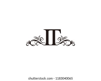 Vintage initial letter logo IT  couple wedding name