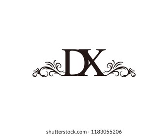 Vintage initial letter logo DX couple wedding name