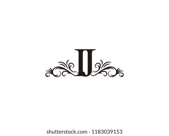 Vintage initial letter logo IJ couple wedding name