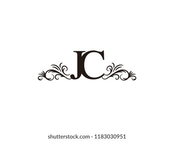 Vintage initial letter logo JC couple wedding name