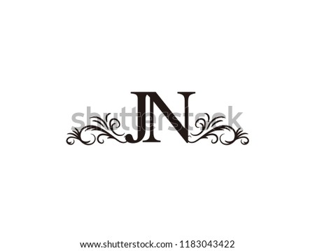 Vintage Initial Letter Logo Jn Couple Stock Vector Royalty Free