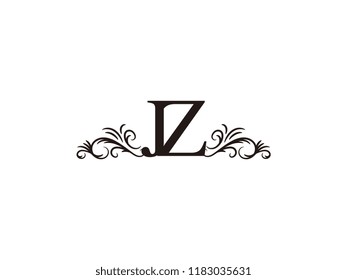 Vintage initial letter logo JZ couple wedding name
