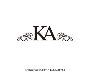 Vintage initial letter logo KA couple wedding name