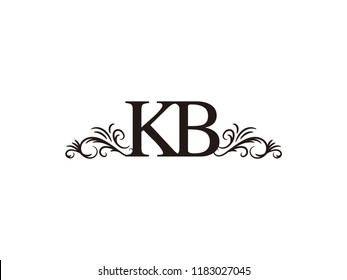 Vintage initial letter logo KB couple wedding name