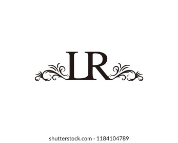 Vintage initial letter logo LR couple wedding name