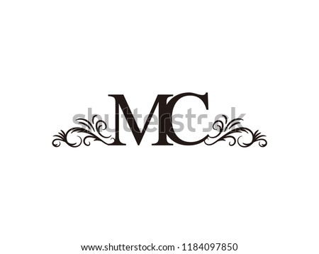 Vintage Initial Letter Logo Mc Couple Stock Vector Royalty Free