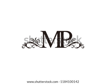 Vintage Initial Letter Logo Mp Couple Stock Vector Royalty Free