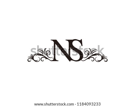 Vintage Initial Letter Logo Ns Couple Stock Vector Royalty Free
