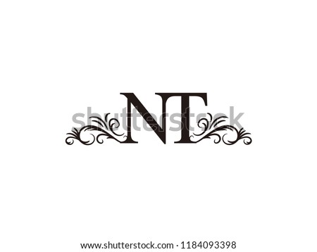 Vintage Initial Letter Logo Nt Couple Stock Vector Royalty Free