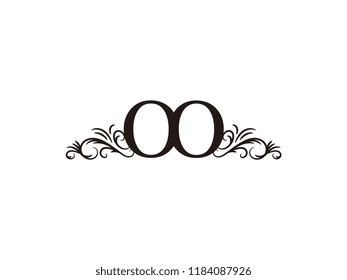 Vintage initial letter logo OO couple wedding name