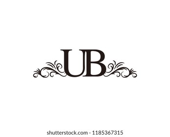 Vintage initial letter logo UB couple wedding name
