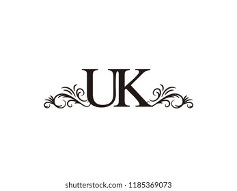 Vintage initial letter logo UK couple wedding name