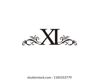 Vintage initial letter logo XI couple wedding name