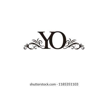 Vintage initial letter logo YO couple wedding name