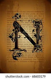 Vintage initial letter n