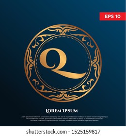 vintage initial letter Q logo. modern font, icon template 