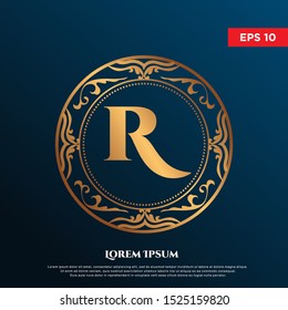 vintage initial letter R logo. modern font, icon template 