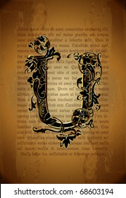Vintage initial letter u