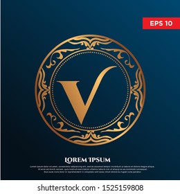 vintage initial letter V logo. modern font, icon template 