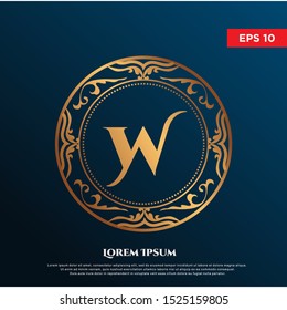 vintage initial letter W logo. modern font, icon template 