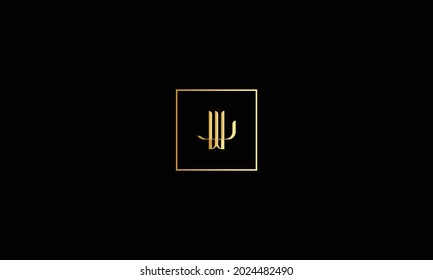 Logo de WJ de letras iniciales antiguas. Este logotipo incorpora de forma creativa un tipo de letra de monograma antiguo. Será apto para regalías, boutique, hotel, heráldico, moda.
