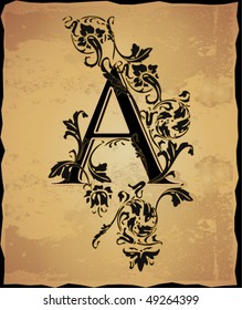 Vintage Initials Letter A