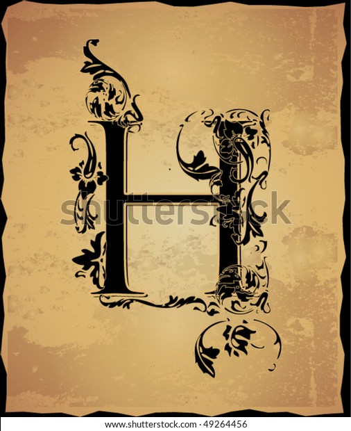 Vintage-Initialen Buchstabe h
