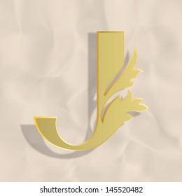 Vintage initials letter j