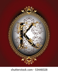 Vintage initials letter k
