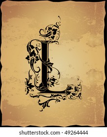 Vintage initials letter l