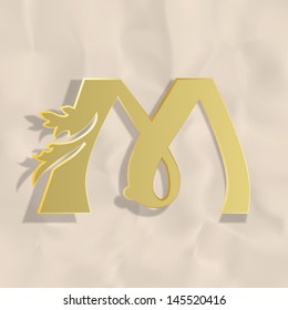 Vintage initials letter m