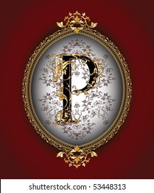 Vintage initials letter p