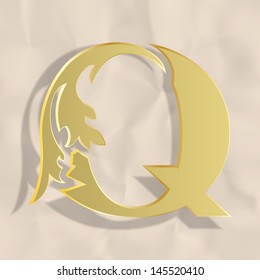 Vintage initials letter q