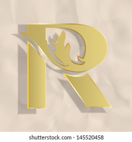 Vintage initials letter r