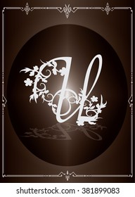Vintage initials letter U