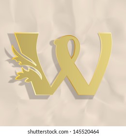Vintage initials letter w