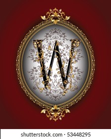 Vintage initials letter w