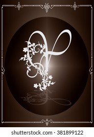 Vintage initials letter Y