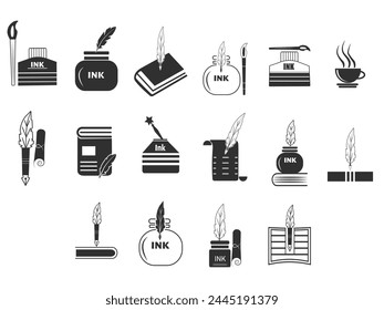 
Vintage Ink and Book Vector Collection, Ink and Book Illustration Set, Whimsical Ink and Book Vector Artwork, Antique Ink and Book Vector Graphics