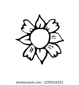 Vintage ink drawing of little flower 