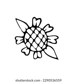 Vintage ink drawing of little flower 