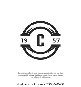 Vintage Insignia Letter C Logo Design Template Element. Suitable for Identity, Label, Badge, Cafe, Hotel Icon Vector