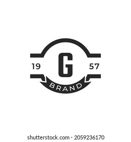 Vintage Insignia Letter G Logo Design Template Element. Suitable for Identity, Label, Badge, Cafe, Hotel Icon Vector