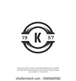 Vintage Insignia Letter K Logo Design Template Element. Suitable for Identity, Label, Badge, Cafe, Hotel Icon Vector