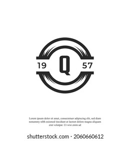 Vintage Insignia Letter Q Logo Design Template Element. Suitable for Identity, Label, Badge, Cafe, Hotel Icon Vector