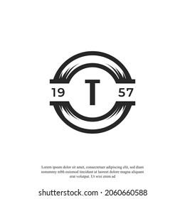Vintage Insignia Letter T Logo Design Template Element. Suitable for Identity, Label, Badge, Cafe, Hotel Icon Vector