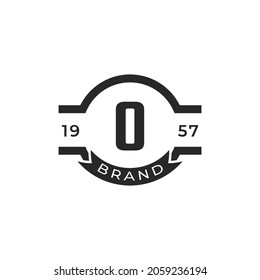 Vintage Insignia Number 0 Logo Design Template Element. Suitable for Identity, Label, Badge, Cafe, Hotel Icon Vector