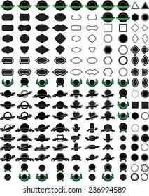 Vintage Insignias Collection . Vector Elements for your Design . Banners, Stamps, Logos, Icons, Labels and Badges Set .