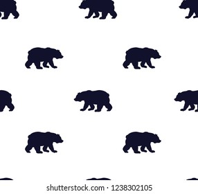 Vintage inspirational hand drawn seamless pattern print background.  Hand drawn cector illustration with bears. Inspirational hipster style illustration. Isolated on white  background